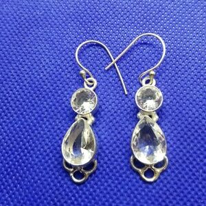 Nwot!! White topaz earrings 925 silver handmade